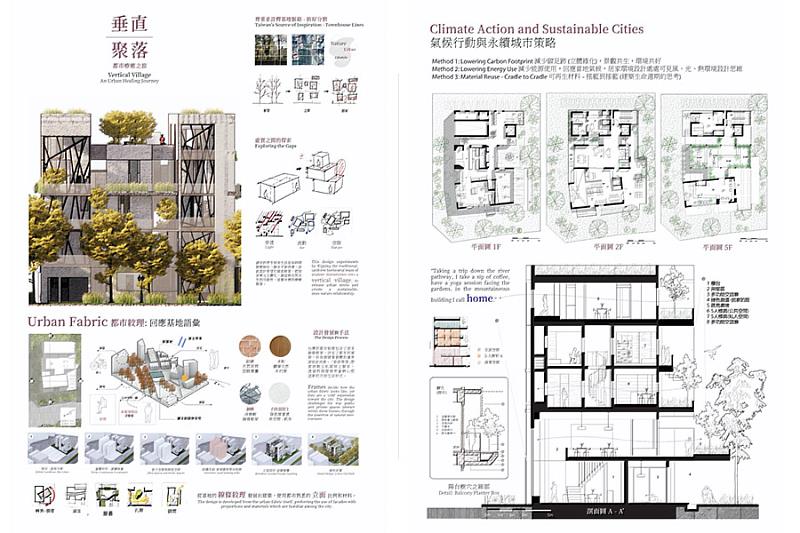 曾泊芯得獎作品「垂直聚落 都市療癒之旅」