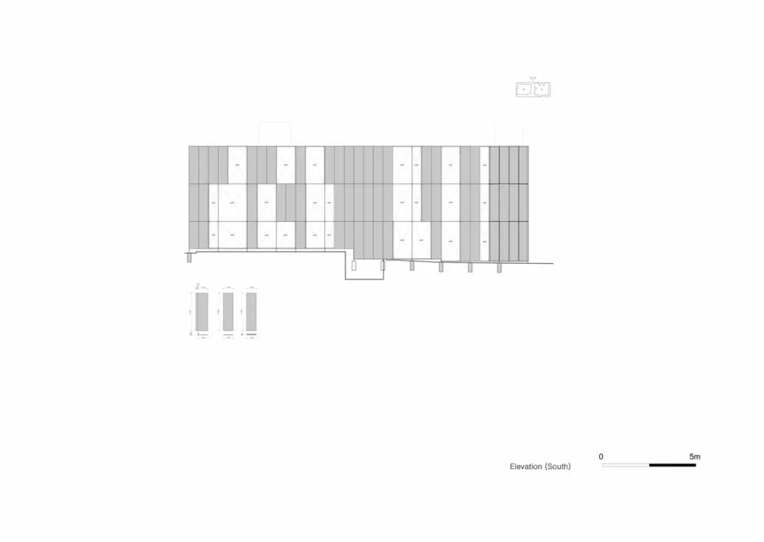 南向立面圖 Elevation 首爾金谷洞辦公室室內設計改造 Seoul Office interior design/BCHO Architects Associates