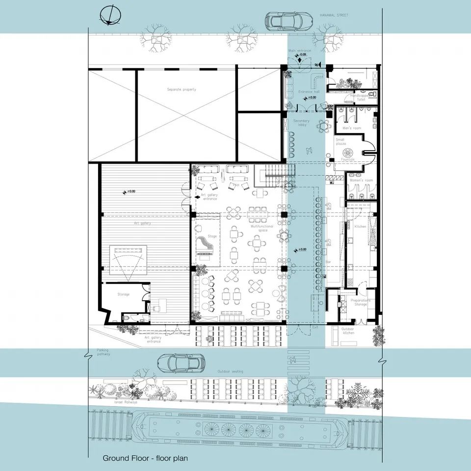 全區配置圖 以色列海法市酒吧 Israel Haifa Fattoush Bar/k.o.t architects
