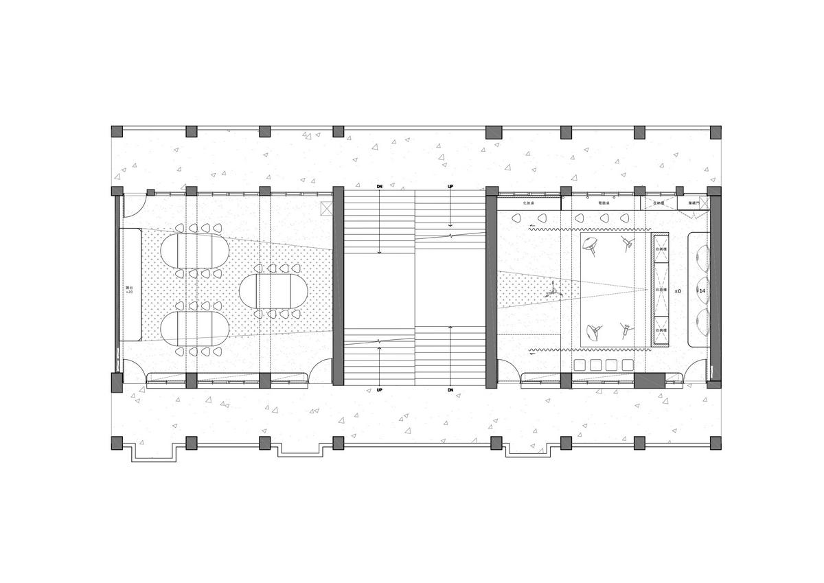 平面圖，左為討論創作室，右為媒體製作室 台南市勝利國小教室改造 classroom interior design／木介空間設計