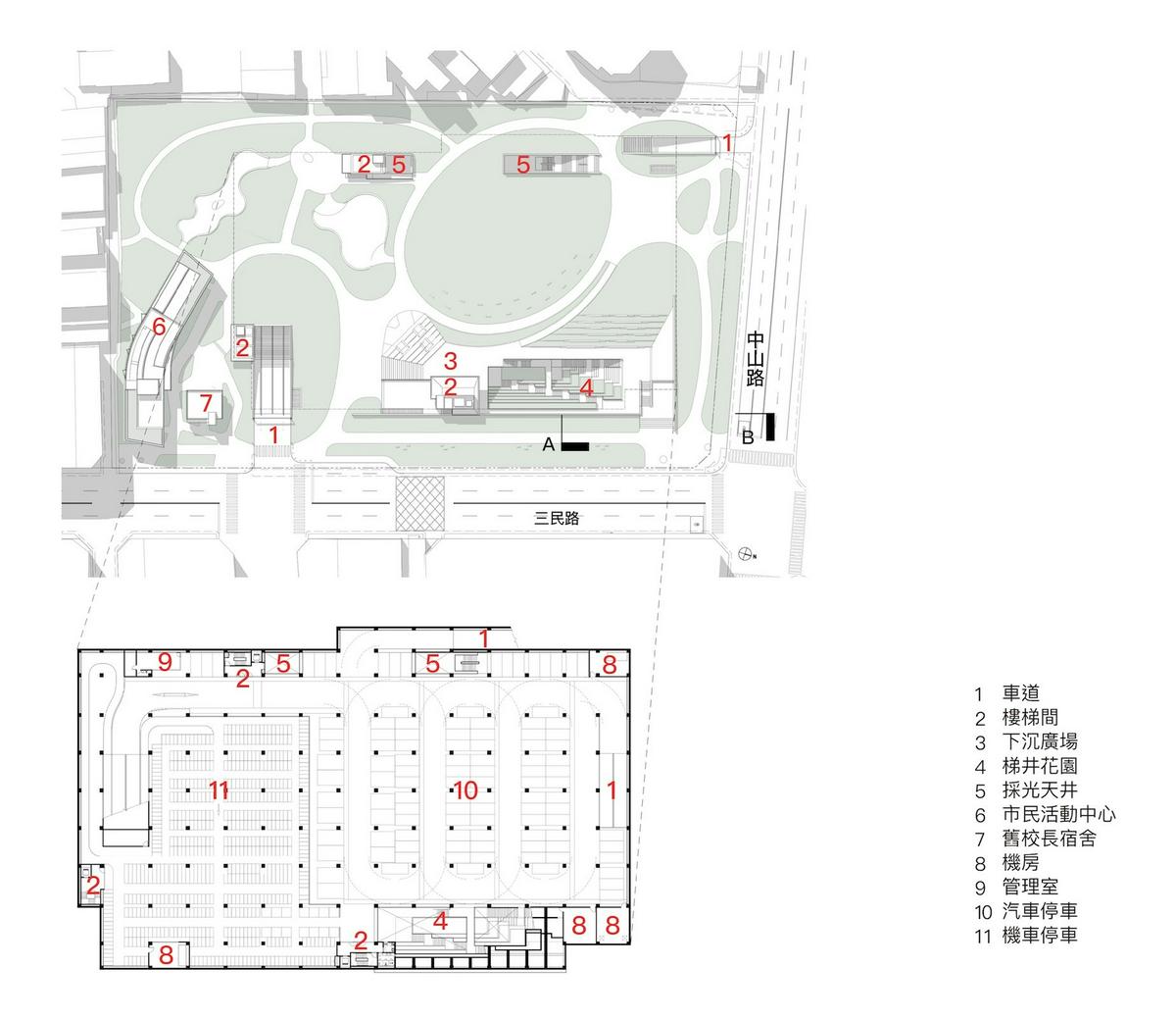 桃園南門公園地下停車場及南門市民活動中心／境向聯合建築師事務所