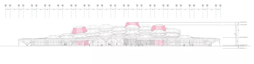 展覽空間立面圖 Elevation，高雄流行音樂中心 Kaohsiung Music Center／Manuel Monteserín＋翁祖模建築師事務所