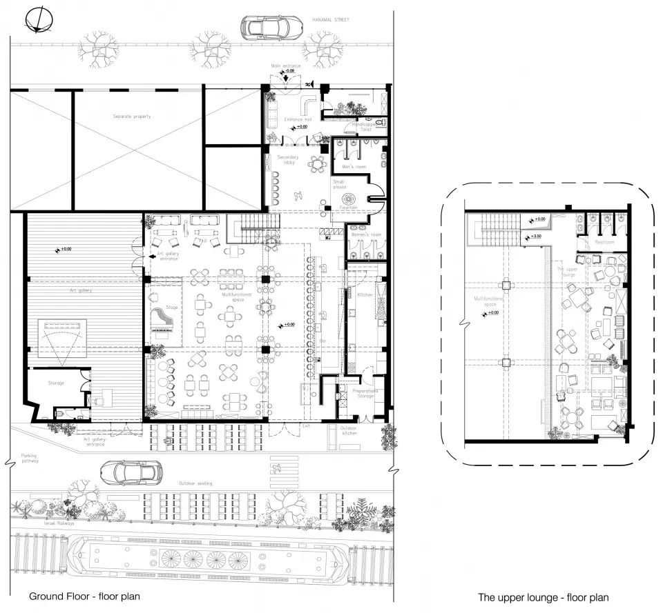 平面圖 Plan 以色列海法市酒吧 Israel Haifa Fattoush Bar/k.o.t architects