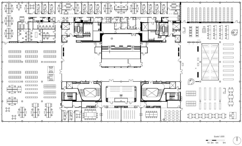 四樓平面圖 Plan 馬丁·路德·金紀念圖書館整修工程The Martin Luther King Jr. Memorial Library／Mecanoo + OTJ Architects