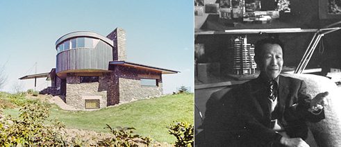 左: Haus Audry,史丹佛特,盧森堡; 攝影:M. Koch | 右: 李承寬 在辦公室,1985 左: Haus Audry,史丹佛特,盧森堡; 攝影:M. Koch | 右: 李承寬 在辦公室,1985