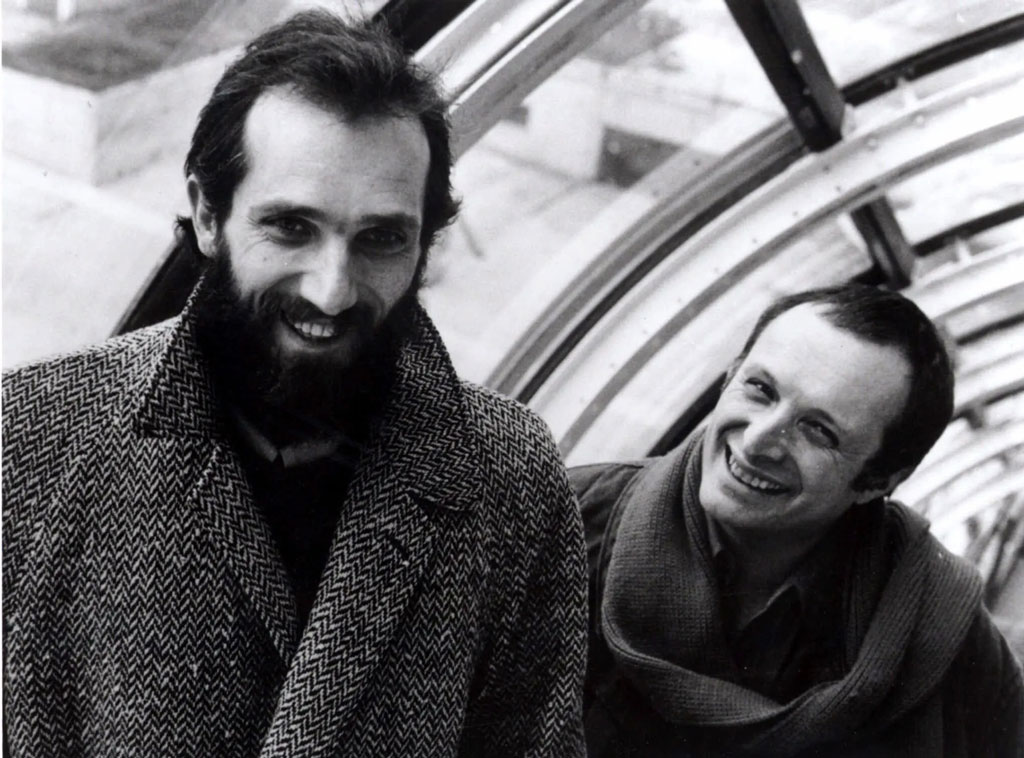 Richard Rogers（右）與Renzo Piano（左）合作拿下龐畢度（Centre Georges Pompidou）競圖案，日後兩人皆獲頒普利茲克建築獎