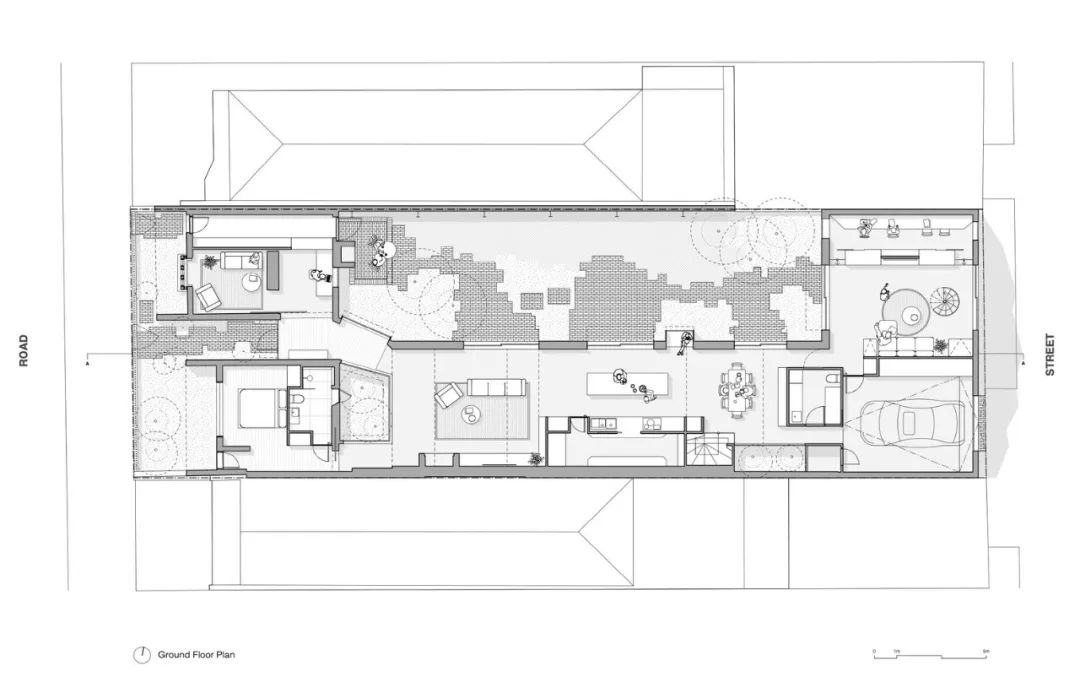 一樓平面圖 Plan Australia Private House 澳洲RaeRae住宅／Austin Maynard Architects