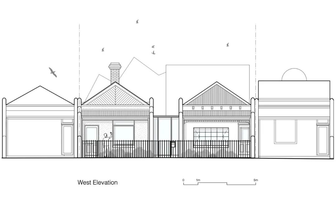 西向立面圖 Elevation Australia Private House 澳洲RaeRae住宅／Austin Maynard Architects