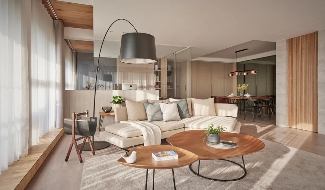 客廳 樸光空敘住宅室內設計 Taiwan Taoyuan interior design apartment house/攸關設計