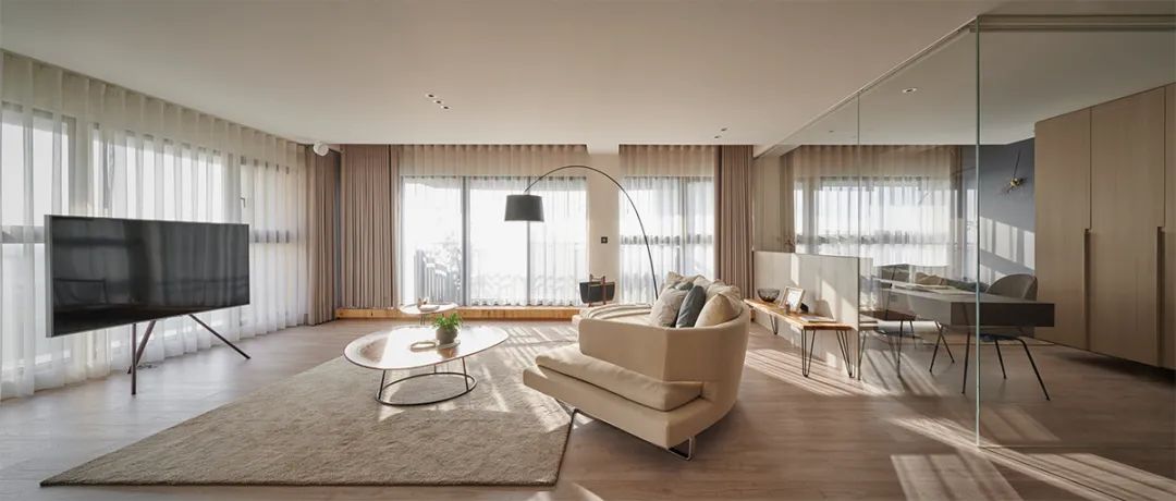客廳 樸光空敘住宅室內設計 Taiwan Taoyuan interior design apartment house/攸關設計
