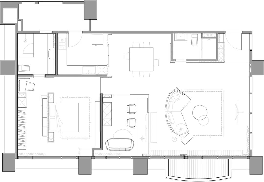 平面圖 Plan 樸光空敘住宅室內設計 Taiwan Taoyuan interior design apartment house/攸關設計