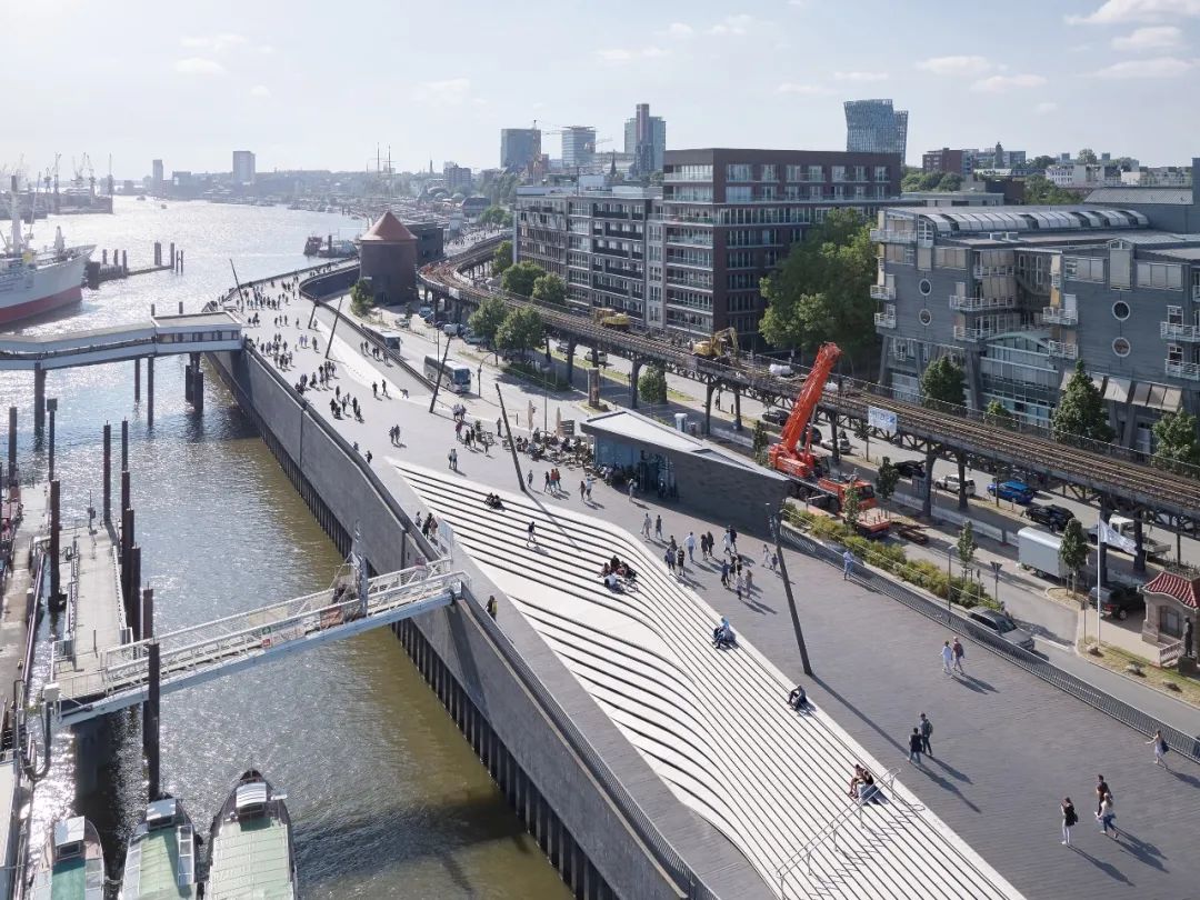  landscape design 景觀設計 Niederhafen水岸廊道 Niederhafen River Promenade／設計：Zaha Hadid Architects 扎哈·哈迪德建築師事務所／位置：德國漢堡市