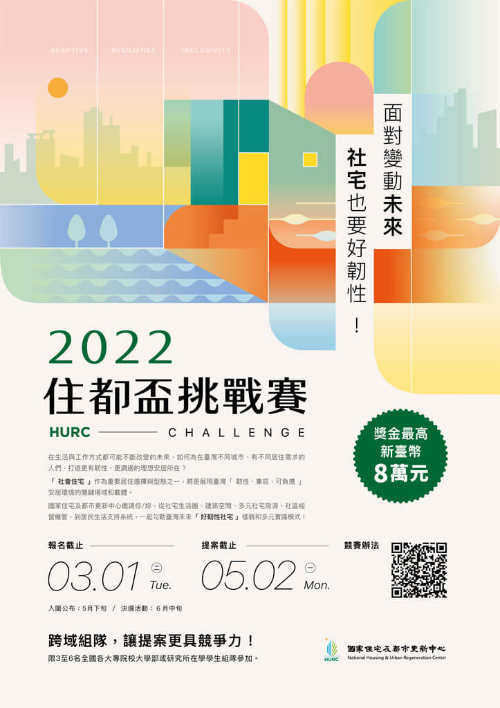 2022住都盃挑戰賽「面對變動未來,社宅也要好韌性!」2022年3月1日報名截止