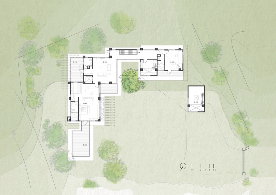 二層平面圖，新竹私人住宅 山居·三居／上滕聯合建築師事務所