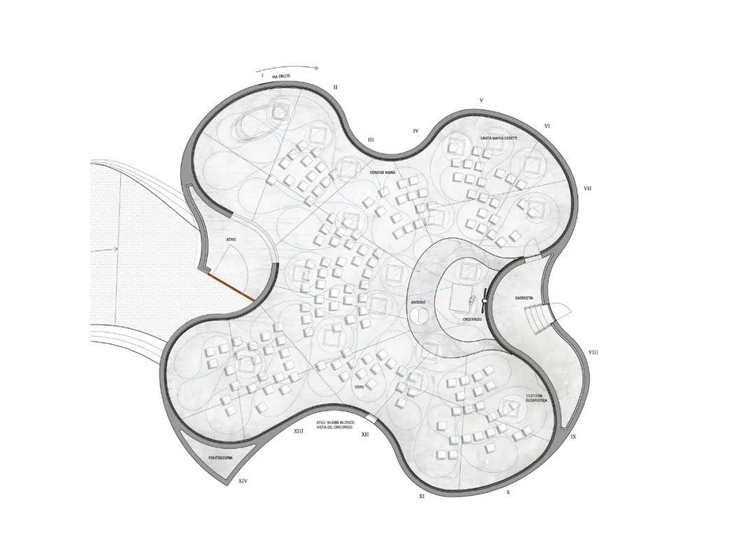 平面圖 Plan Santa Maria Goretti Church 教堂 Mario Cucinella Architects