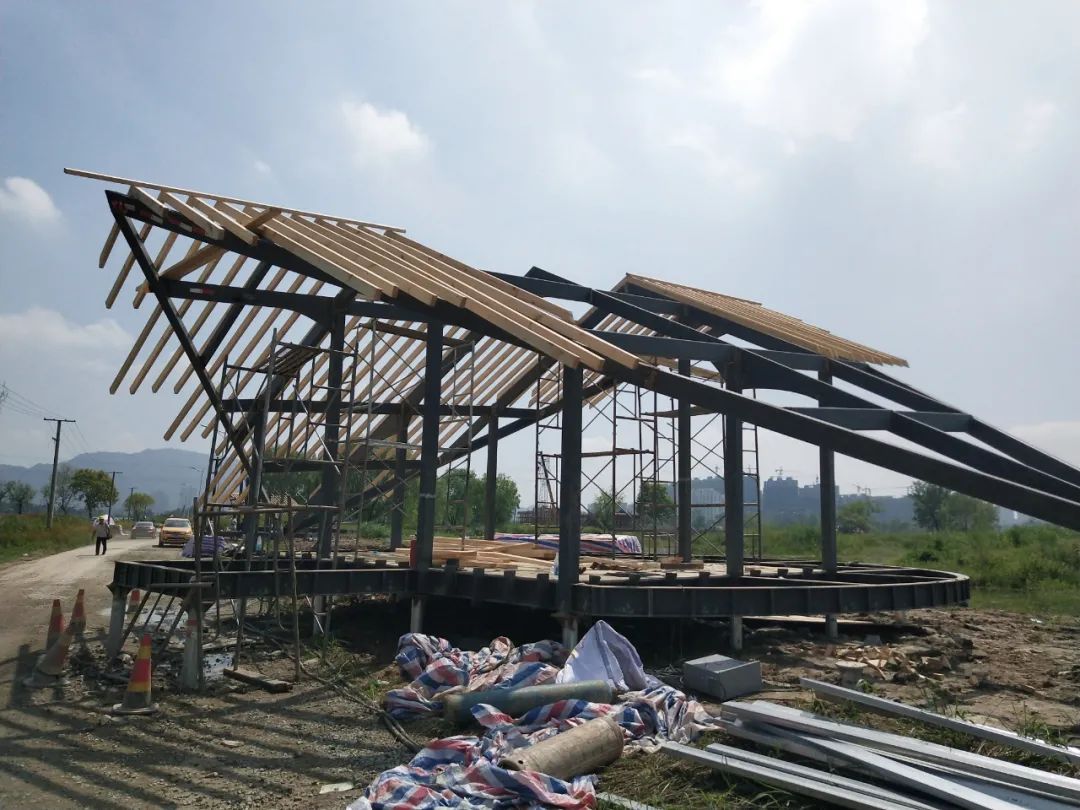 施工過程 construction record©尌林建築 Fuyang Yangbei Lake Wetland Ecological Hotel富陽陽陂湖濕地生態酒店／尌林建築設計事務所