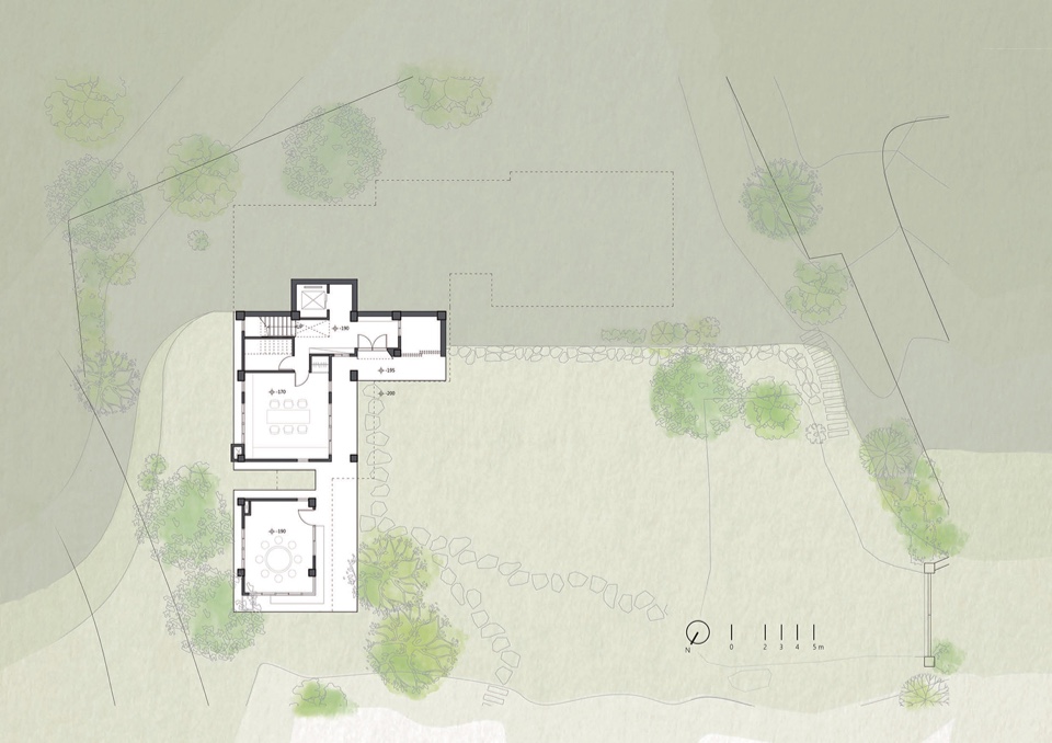 地下一層平面圖，新竹私人住宅 山居·三居／上滕聯合建築師事務所