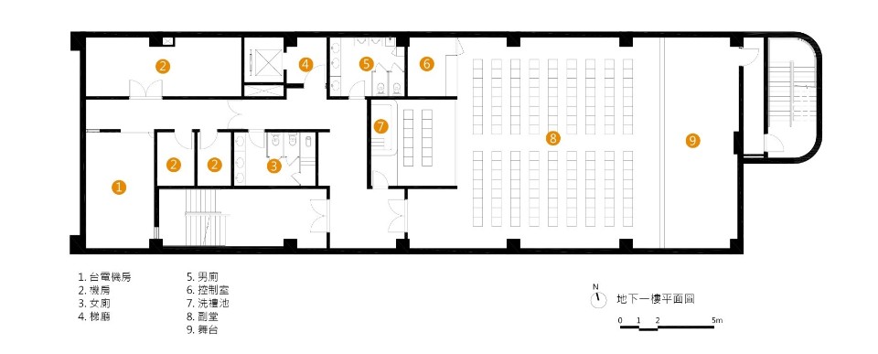 地下一樓平面圖 Plan Taiwan Church Architecture Design 台中教會 豐原行道會／張景堯聯合建築師事務所