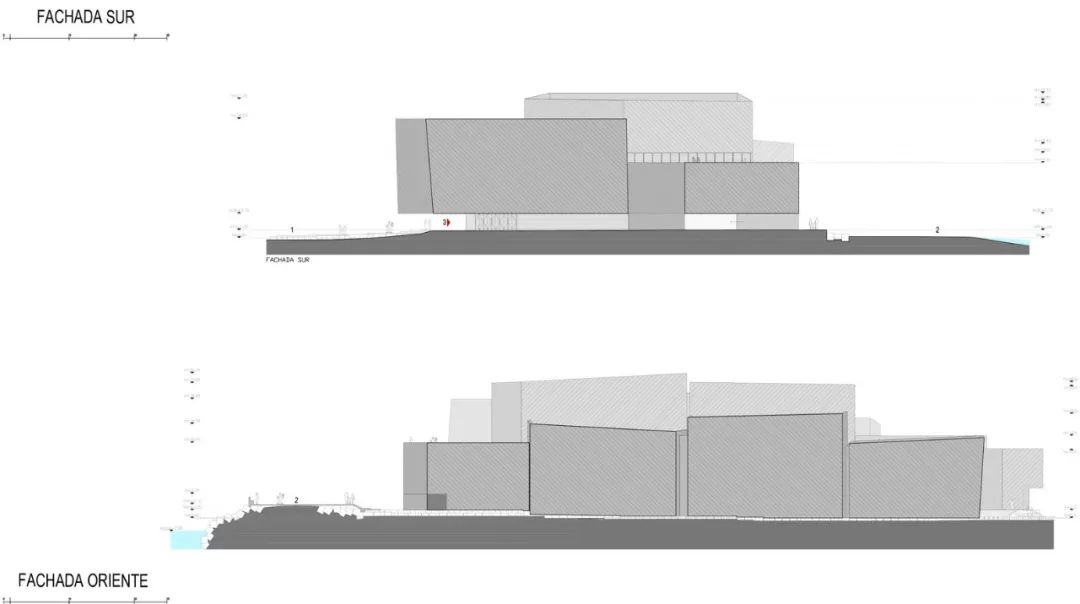 立面圖 Elevation 墨西哥博卡音樂廳 Mexico Foro Boca Concert Hall／Rojkind Arquitectos