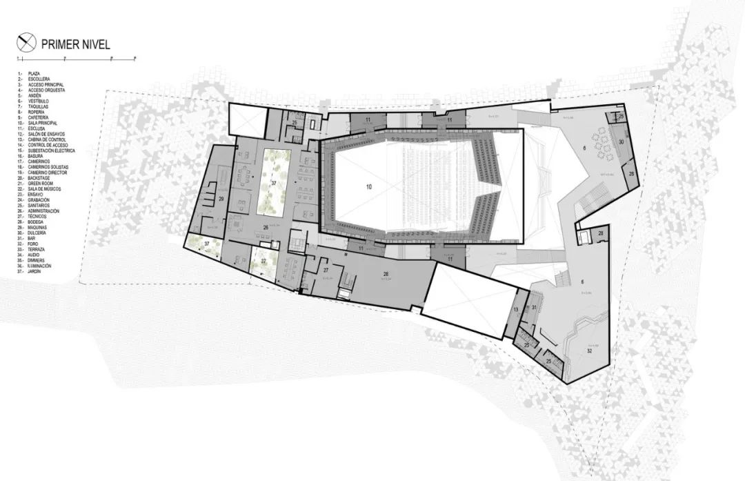 平面圖 Plan 墨西哥博卡音樂廳 Mexico Foro Boca Concert Hall／Rojkind Arquitectos