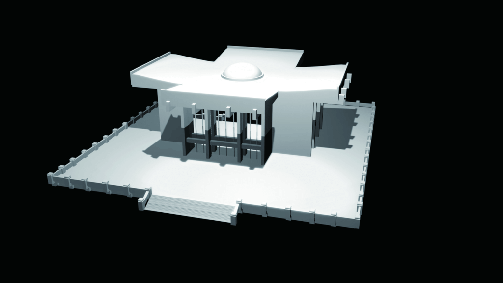 陳勇男建築師團隊提交之中正紀念堂模型(改繪為立體圖)