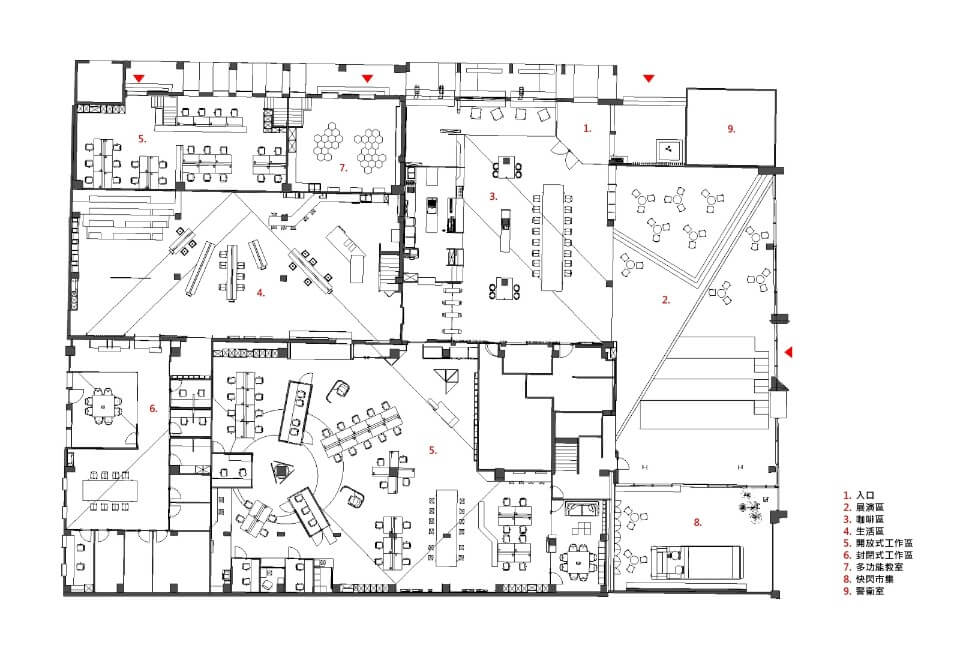 DOTEL 板橋共享辦公空間室內設計 Taipei Co-working space office interior design／元項設計 x StudioX4 乘四研究所