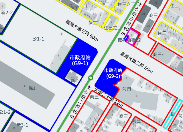 台中捷運綠線市政府站 都市計畫圖