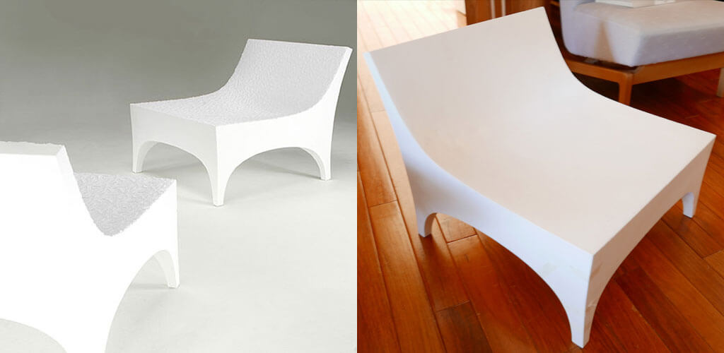 石上純也設計的「Low Chair」，在2005年米蘭沙龍的LEXUS展覽中展出，由宮本茂紀以發泡材料製作