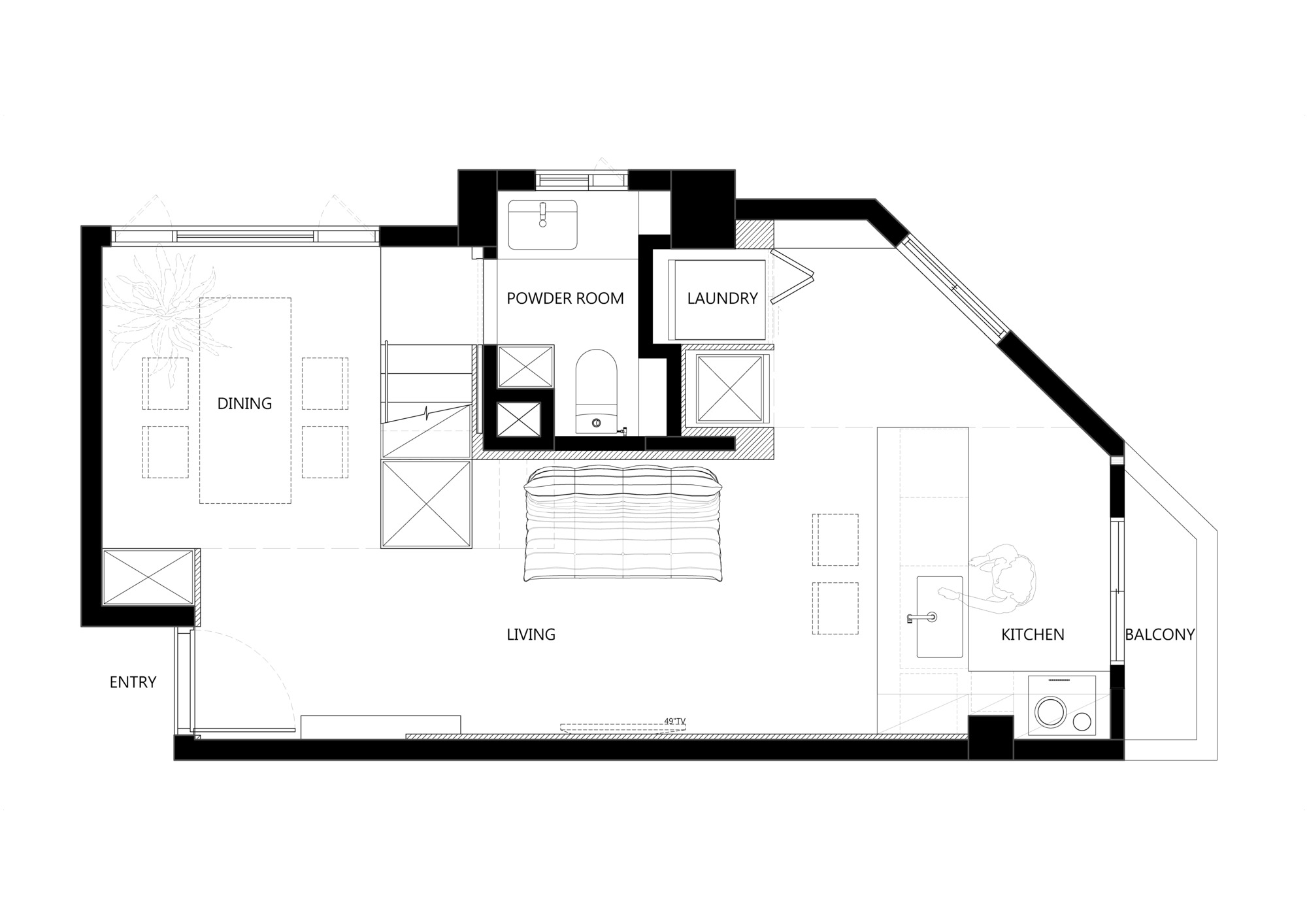 Taiwan Small Aprtment interior design renovation 公寓改造室內設計，IT之家／兩册空間制作所