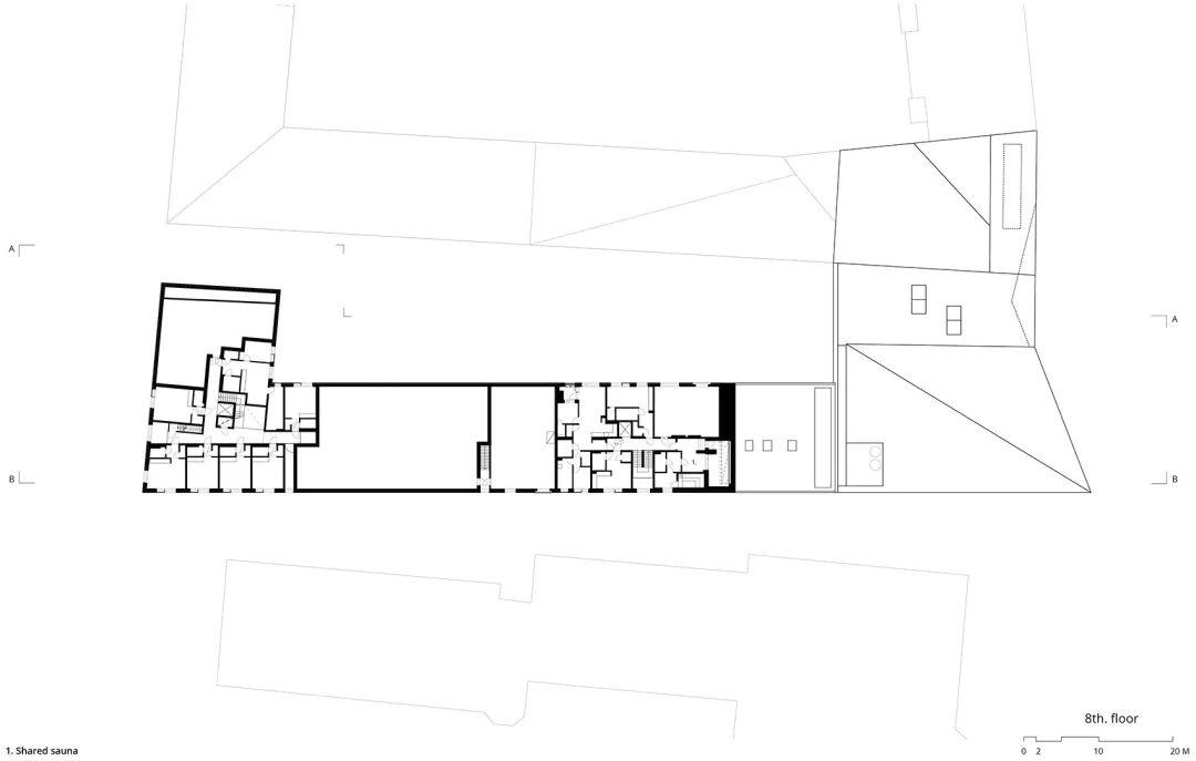 八樓平面圖 Plan 赫爾辛基教堂與集合住宅 Helsinki Tikkurila Church and Housing／OOPEAA
