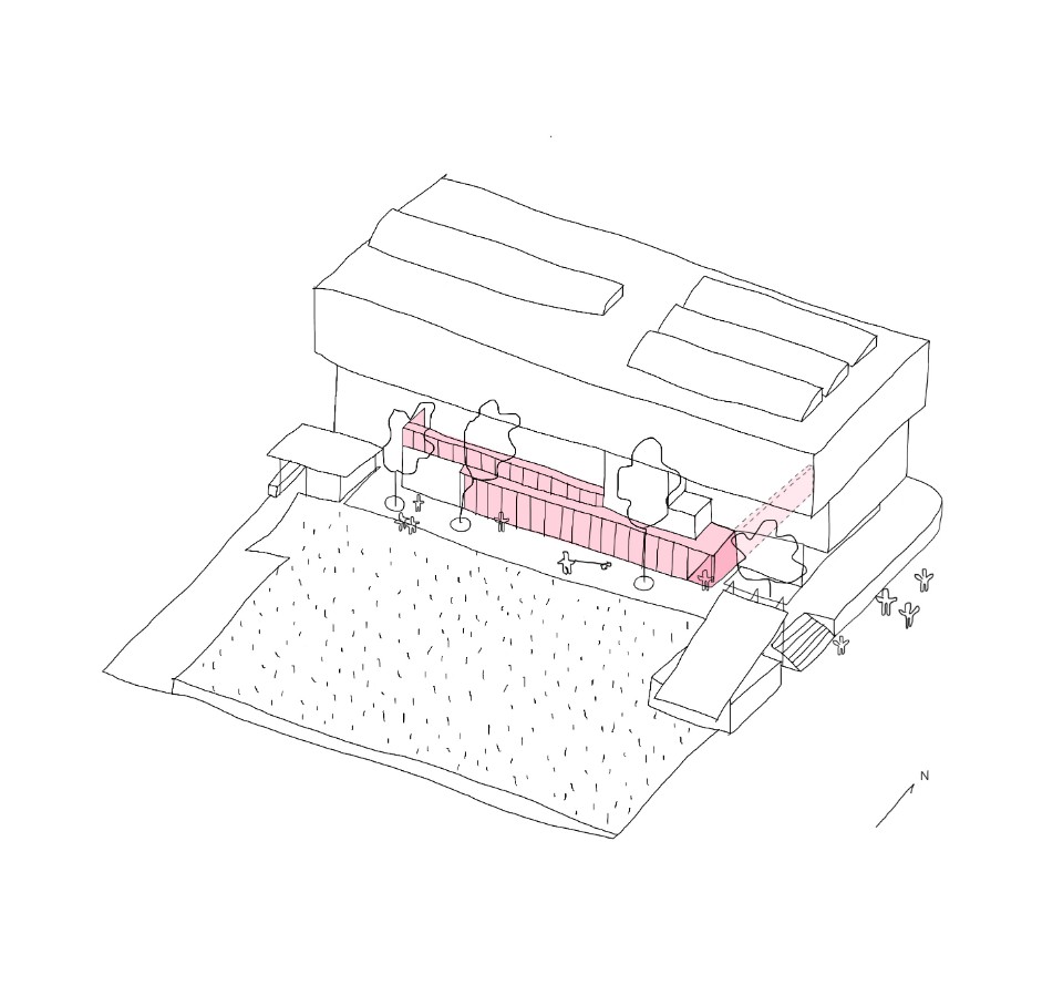 Diagram 5:水平簷與幕牆 實踐大學B棟建築改造/沈庭增