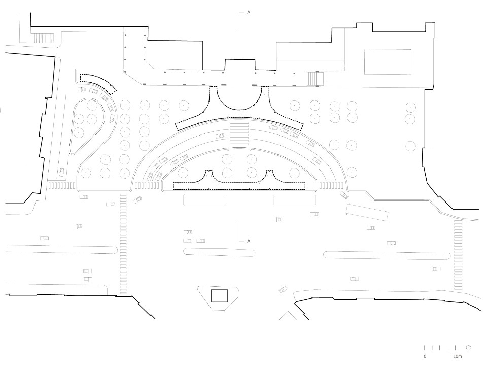 平面圖(廣場整頓後) 嘉義火車站前廣場改造／沈庭增