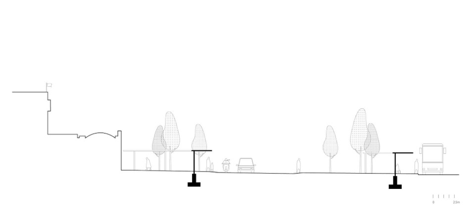 剖面圖 嘉義火車站前廣場改造／沈庭增