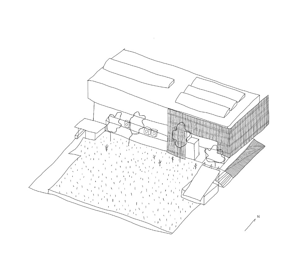 Diagram 1:原背面狀態 實踐大學B棟建築改造/沈庭增