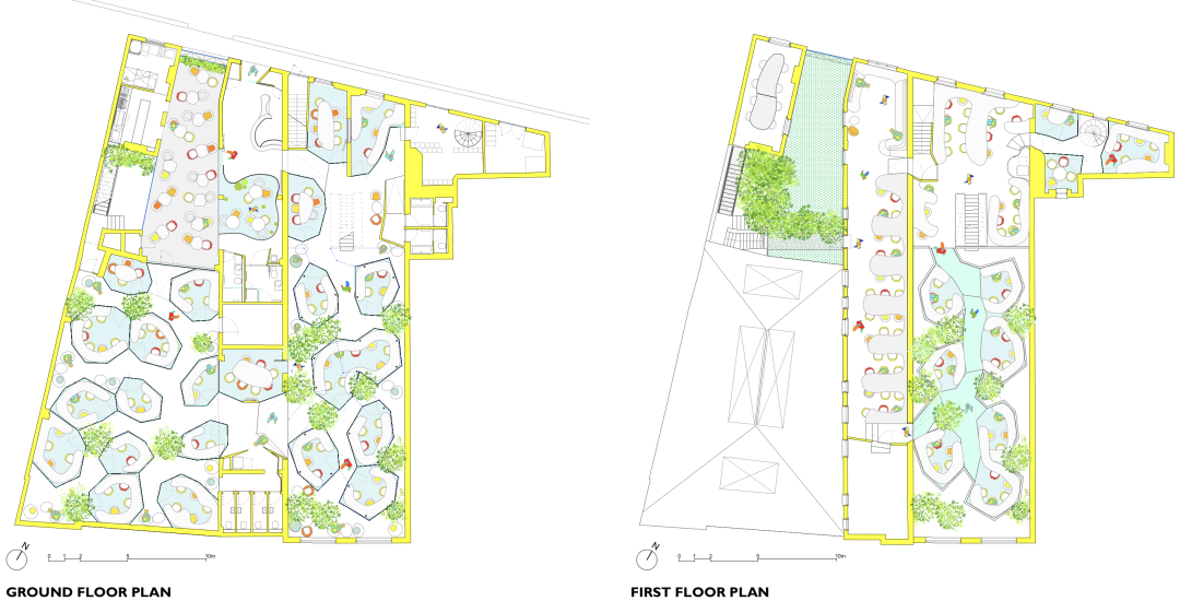 平面圖 Plan Netherlands Second Home office interior design 荷蘭公園辦公室室內設計／Selgascano