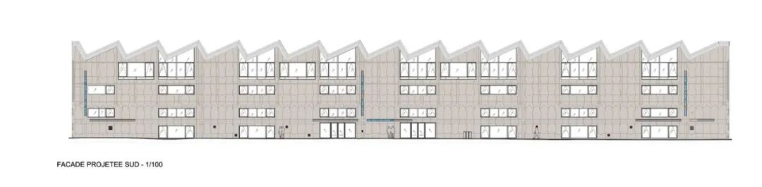 立面圖 Elevation 法國南特文化中心改造 Cultural Center Nantes, France Halle 6 EST/Avignon Architecte