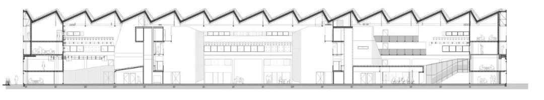 剖面圖 Section 法國南特文化中心改造 Cultural Center Nantes, France Halle 6 EST/Avignon Architecte