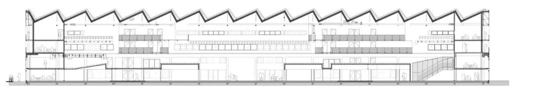 剖面圖 Section 法國南特文化中心改造 Cultural Center Nantes, France Halle 6 EST/Avignon Architecte