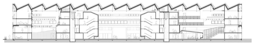 剖面圖 Section 法國南特文化中心改造 Cultural Center Nantes, France Halle 6 EST/Avignon Architecte