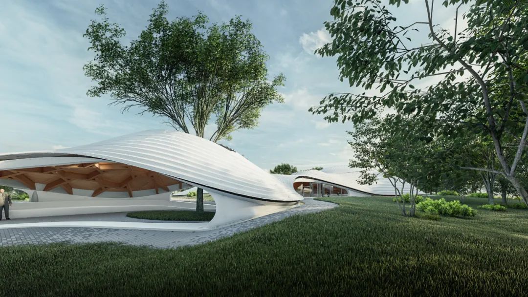 半室外流動空間 3D列印屋頂，創盟國際「成都天府農博園展示館」動工