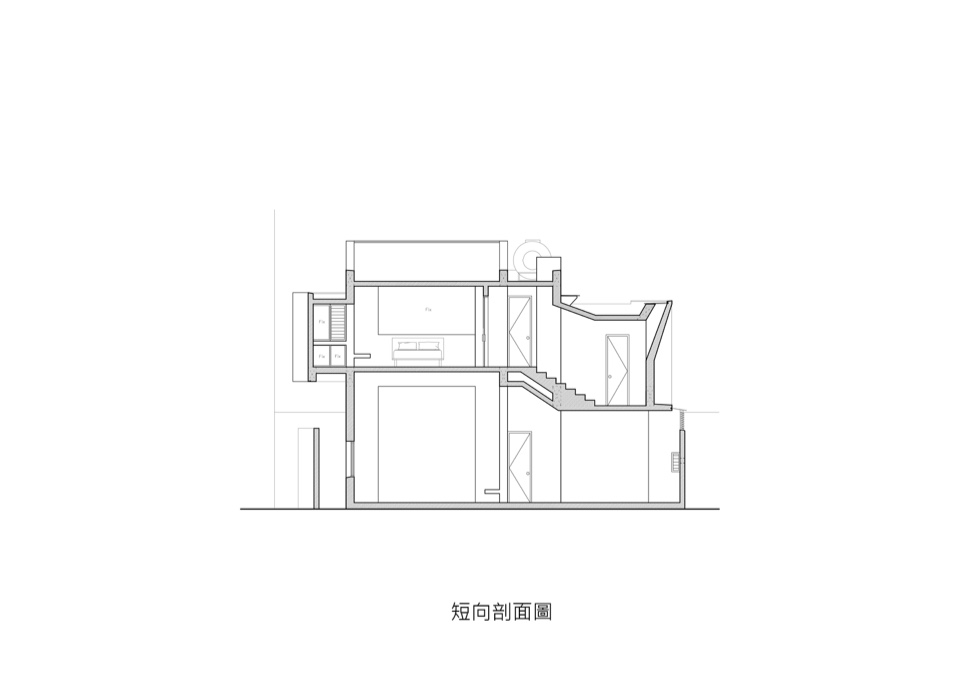 短向剖面圖 高雄路竹洪宅-小鐵道屋／徐純一 i²建築研究室