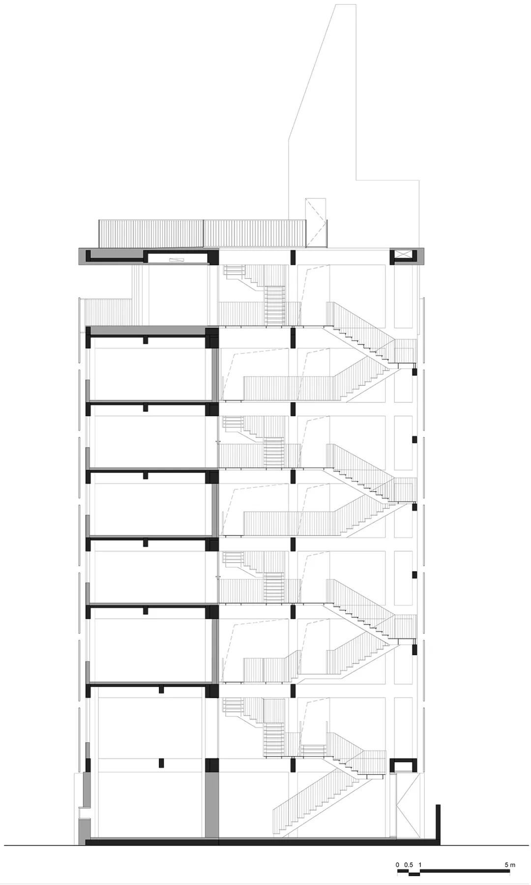 剖面圖 Section 深圳南頭古城有熊酒店 Shenzhen Hotel/如恩設計研究室