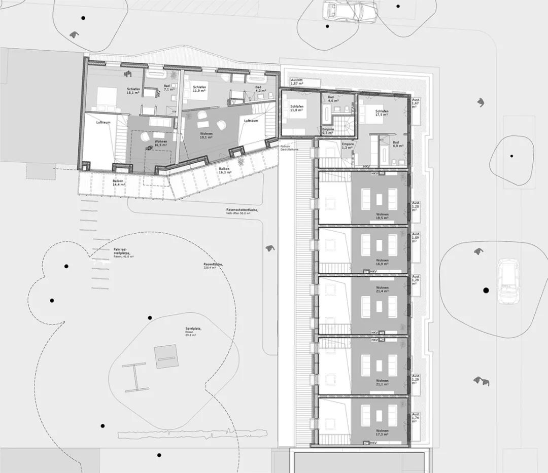 七樓平面圖 Plan Berlin Apartment 柏林集合住宅Eisberg／rundzwei Architekten
