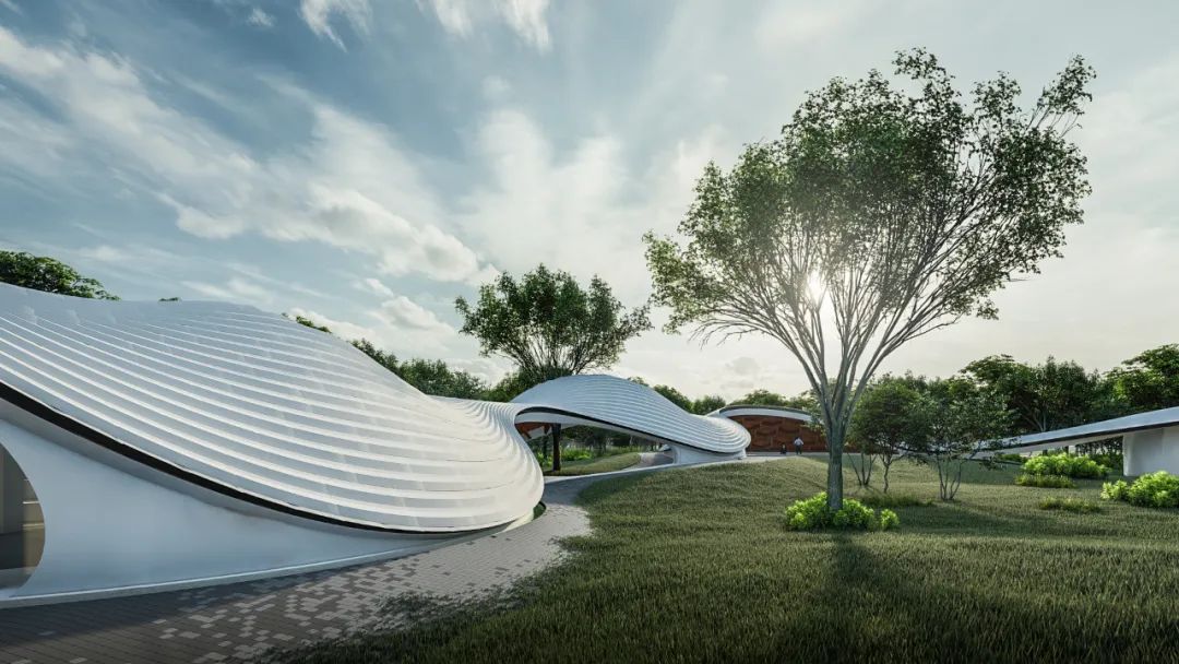 蜿蜒的建築量體 3D列印屋頂，創盟國際「成都天府農博園展示館」動工