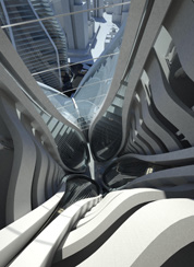 Zaha Hadid Architects，北京商業中心Cluster Tower超級中庭，2012年／Zaha Hadid Architects 提供