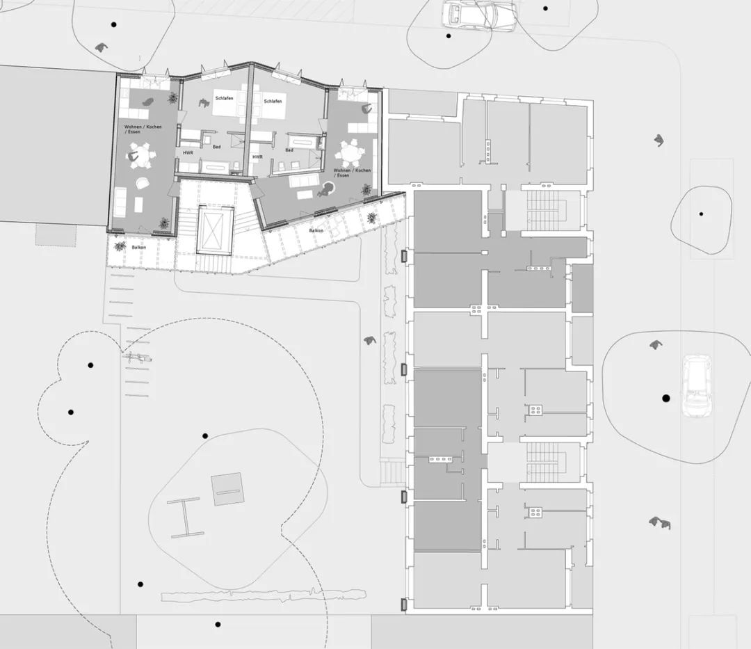二樓平面圖 Plan Berlin Apartment 柏林集合住宅Eisberg／rundzwei Architekten