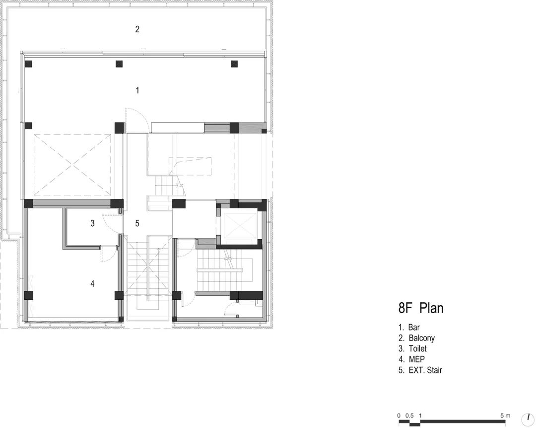 八樓平面圖 Plan 深圳南頭古城有熊酒店 Shenzhen Hotel/如恩設計研究室