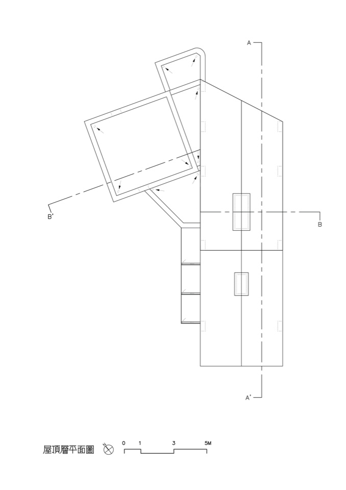 屋頂層平面圖 竹北許宅 私人住宅 Taiwan House／徐純一 i²建築研究室