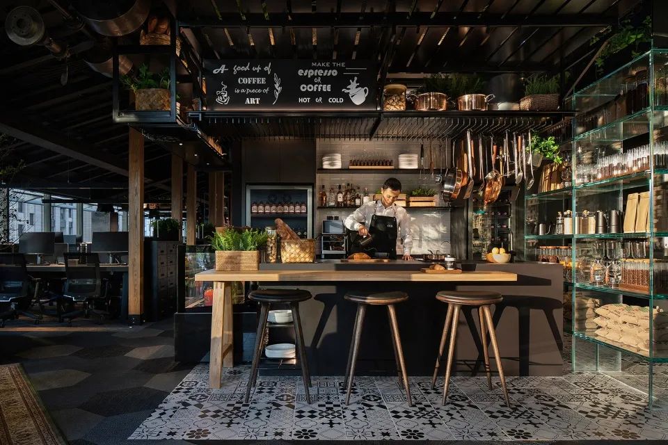 咖啡吧宛如一個小型藝廊 CCD大中華上海總部辦公室室內設計 Office interior design/CCD香港鄭中設計事務所