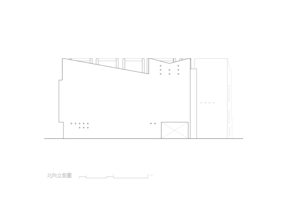 北向立面圖 屏東光現旅宿/徐純一 i²建築研究室